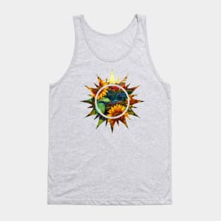 Sunflower Stained Glass Sun Tank Top